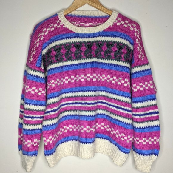 Unbranded Sweaters - Hand knit wool koala design womens jumper (hole)